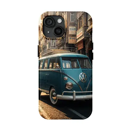Volkswagen Beetle Bus On City Street