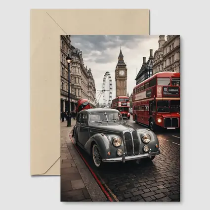 Classic Vintage BMW London Big Ben Street