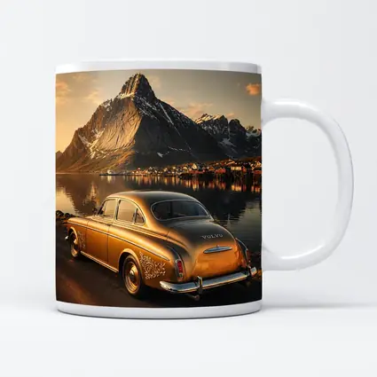 Classic Volvo Gold Car Norway Mountains