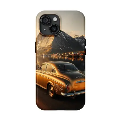 Classic Volvo Gold Car Norway Mountains