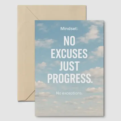 No Excuses Just Progress Sky Quote