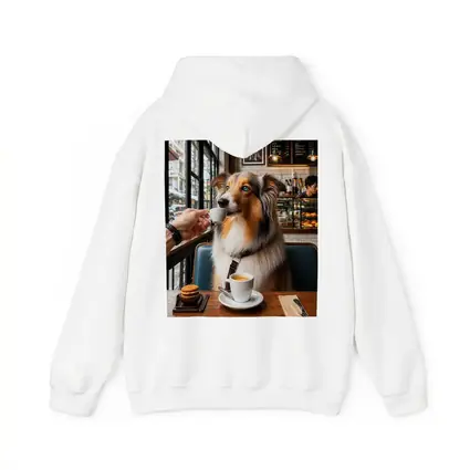 Australian Shepherd Dog Enjoying Coffee Cafe