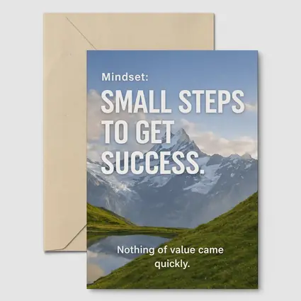 Small Steps To Success Mindset Mountain Quote