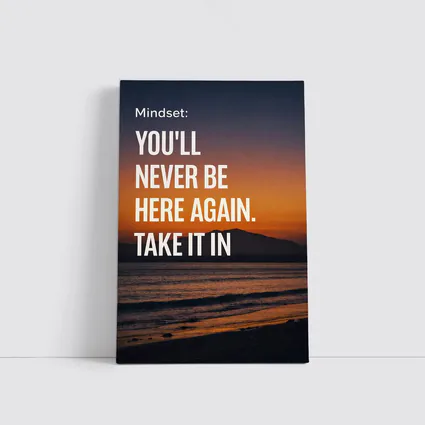 Mindset Quote Sunset Beach Motivational Print