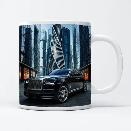 Rolls Royce Ghost Black City Skyscrapers