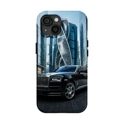 Rolls Royce Ghost Black City Skyscrapers
