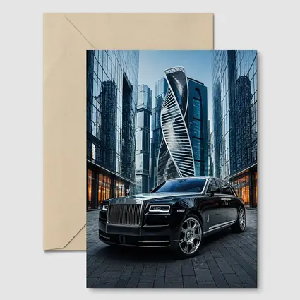 Rolls Royce Ghost Black City Skyscrapers