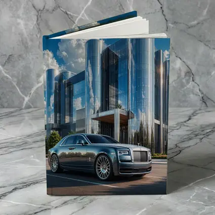 Rolls Royce Ghost Parked Before Glass Tower
