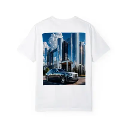 Rolls Royce Ghost Parked Before Glass Tower