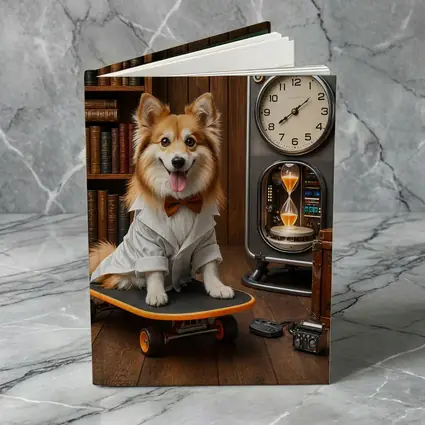 Corgi Dog Scientist On Skateboard Library