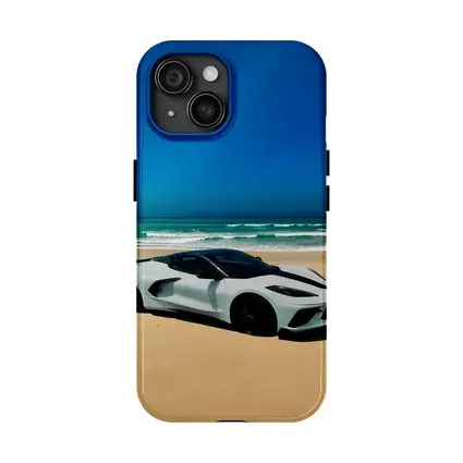 Chevrolet Corvette C8 White Beach Ocean