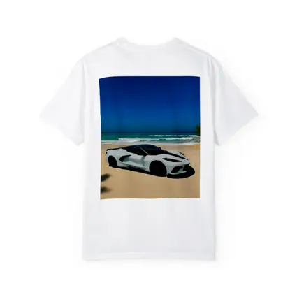 Chevrolet Corvette C8 White Beach Ocean