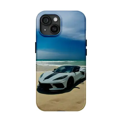 Chevrolet Corvette C8 White Beach Shore