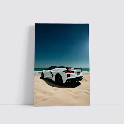 Chevrolet Corvette C8 White Beach Shore