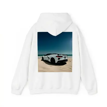 Chevrolet Corvette C8 White Beach Shore