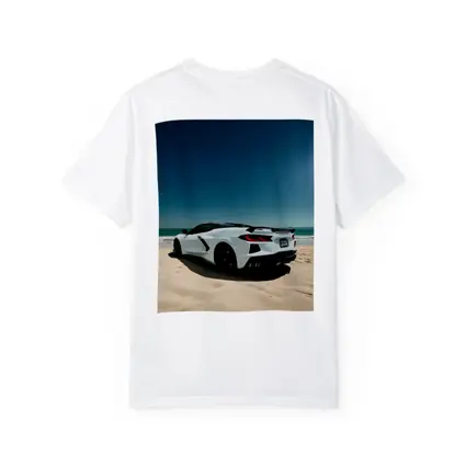 Chevrolet Corvette C8 White Beach Shore