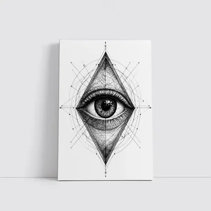 All Seeing Eye Sacred Geometry Black White