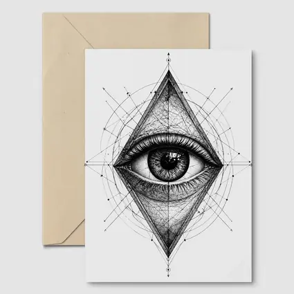 All Seeing Eye Sacred Geometry Black White