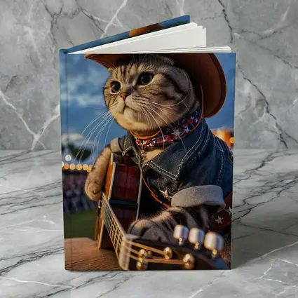 Cowboy Cat Playing Guitar at Festival