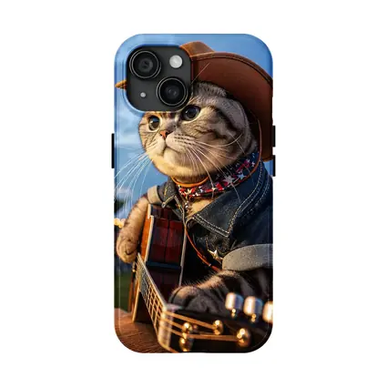 Cowboy Cat Playing Guitar at Festival