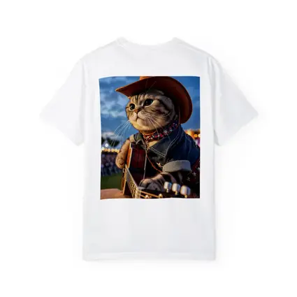 Cowboy Cat Playing Guitar at Festival