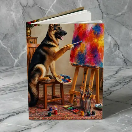 German Shepherd Dog Painting on Canvas