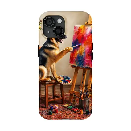 German Shepherd Dog Painting on Canvas