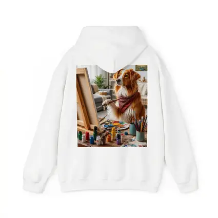 Golden Retriever Dog Painting in Art Studio
