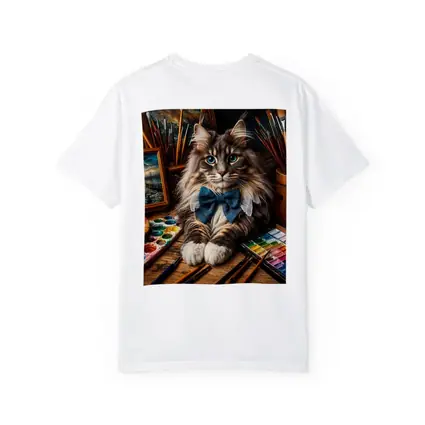 Maine Coon Cat Artist With Paintbrushes