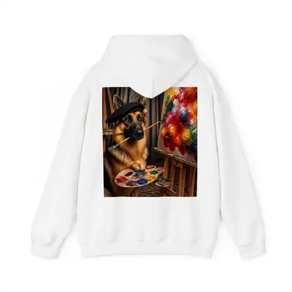 German Shepherd Artist Painter Beret Studio