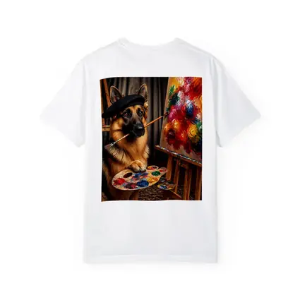 German Shepherd Artist Painter Beret Studio