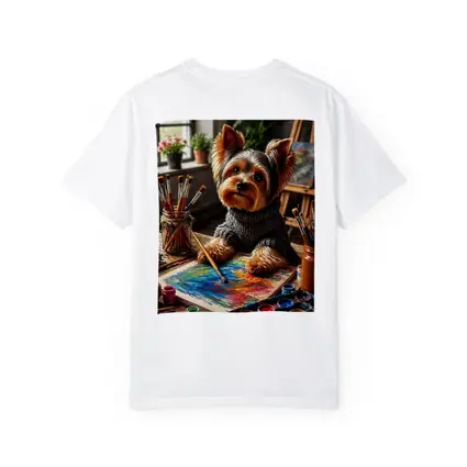 Yorkshire Terrier Artist Painting in Cozy Studio