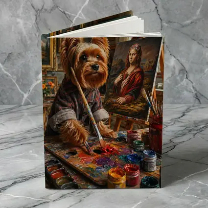 Yorkshire Terrier Artist Painting Mona Lisa