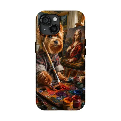 Yorkshire Terrier Artist Painting Mona Lisa