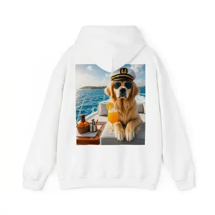 Golden Retriever Captain on Luxury Yacht