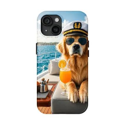 Golden Retriever Captain on Luxury Yacht