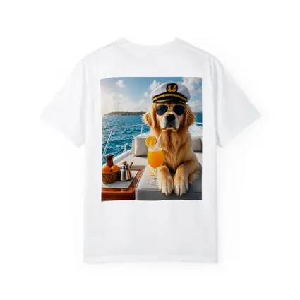 Golden Retriever Captain on Luxury Yacht