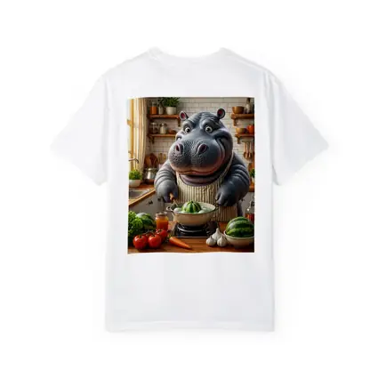 Hippo Chef Cooking in Cozy Kitchen