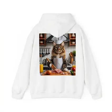 Maine Coon Chef Cat Kitchen Cooking Scene