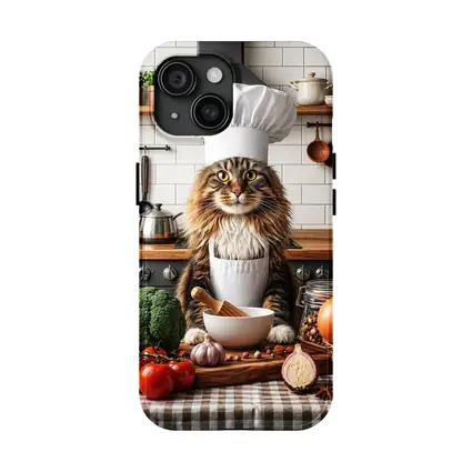 Maine Coon Cat Chef in Kitchen