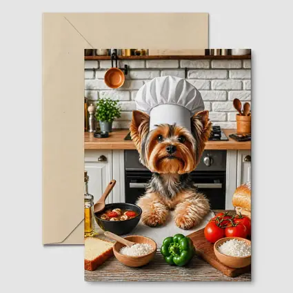 Yorkshire Terrier Chef Hat Kitchen Cooking
