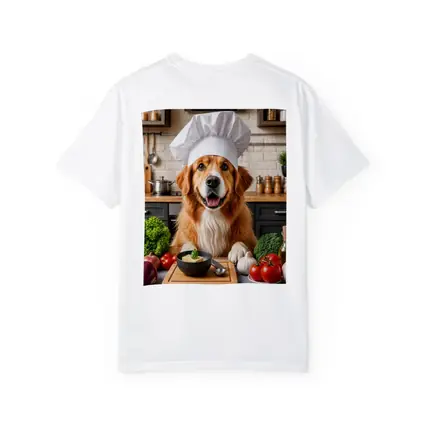 Golden Retriever Chef Hat Kitchen Vegetables