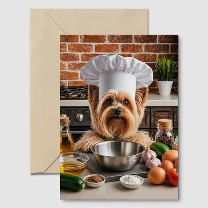 Yorkshire Terrier Chef Hat Kitchen Cooking