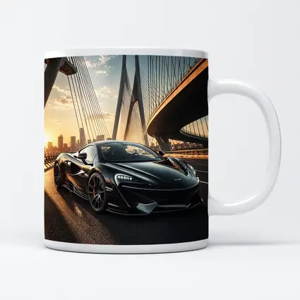 McLaren 570S Black On Sunset Bridge