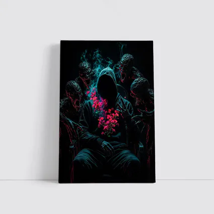 Hooded Figure Roses Dark Creatures Surreal