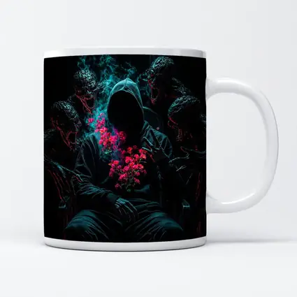 Hooded Figure Roses Dark Creatures Surreal