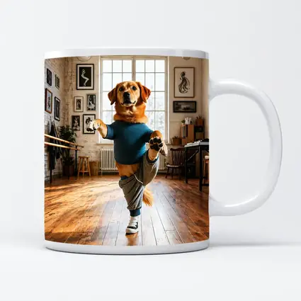 Golden Retriever Dancing In Dance Studio