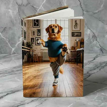 Golden Retriever Dancing In Dance Studio