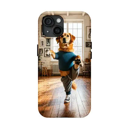 Golden Retriever Dancing In Dance Studio
