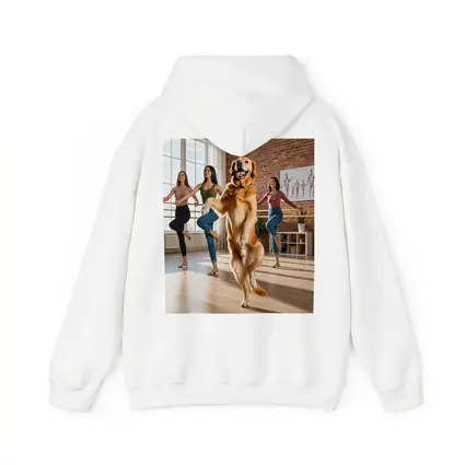 Golden Retriever Dancing With Women Dance Studio